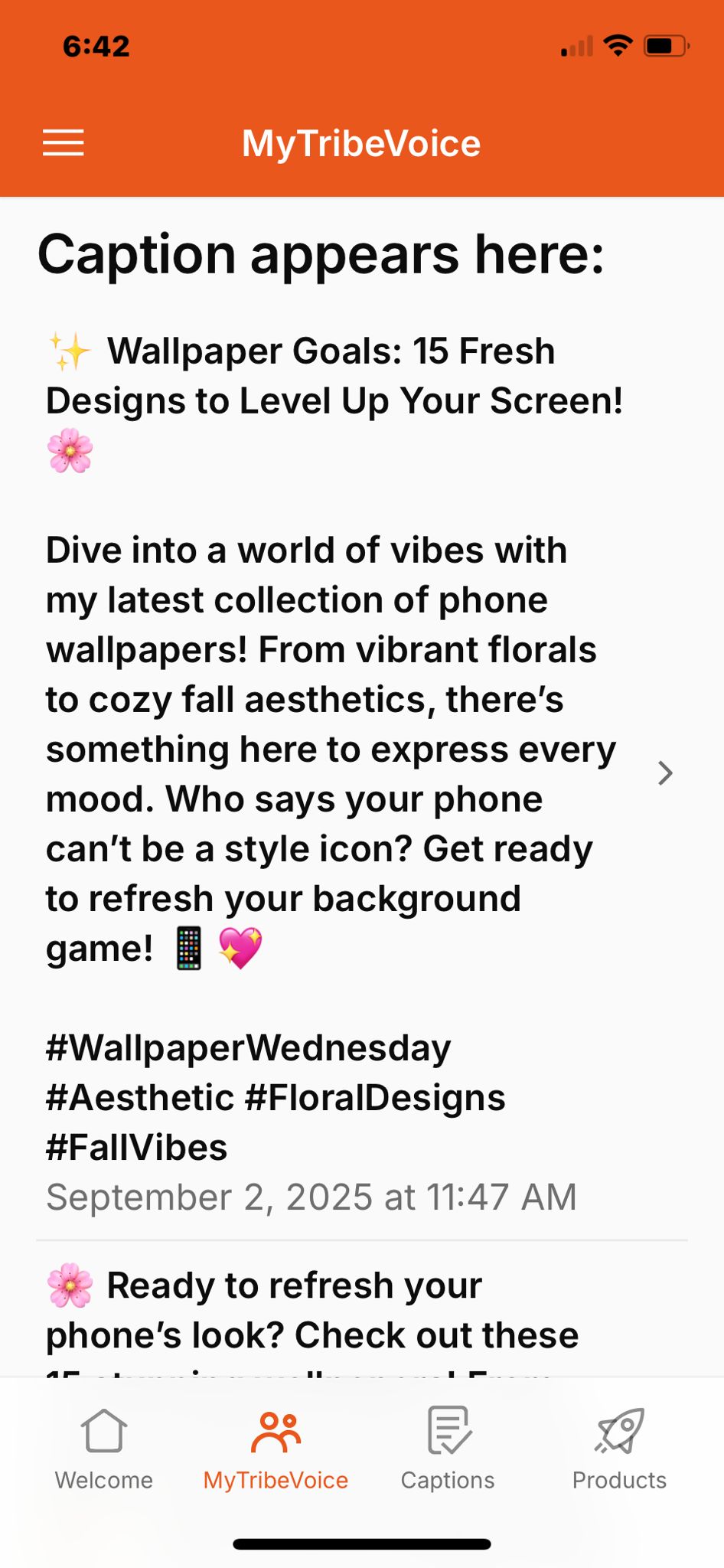 Actual caption generated by MyTribeVoice MVP