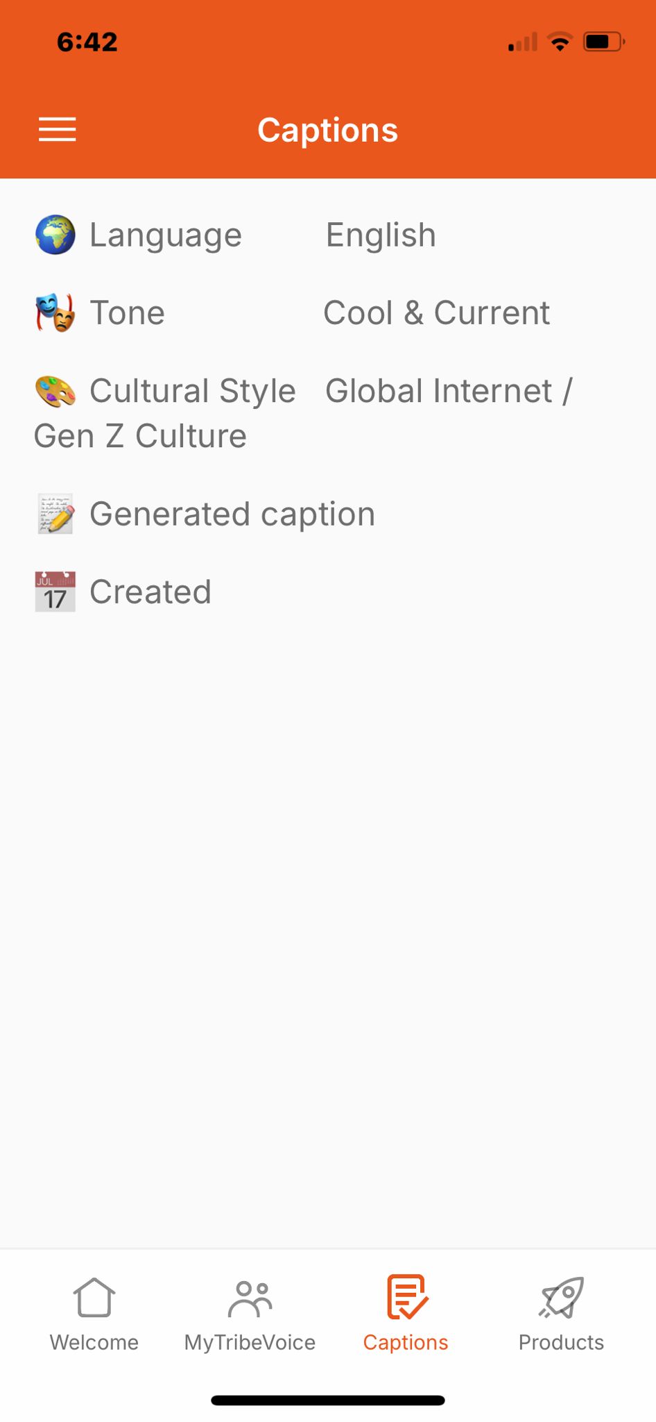 Real caption generated by MyTribeVoice MVP