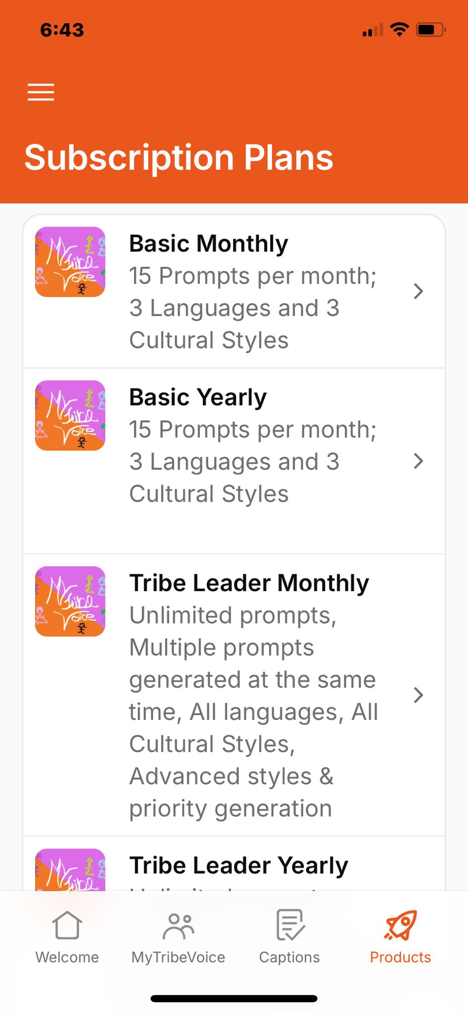 MyTribeVoice MVP pricing plans